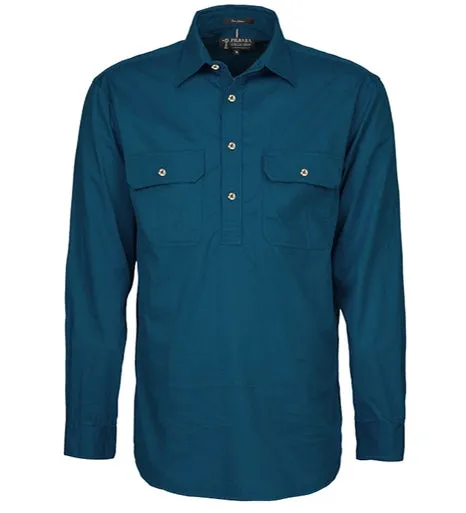 Mens Pilbara Closed Front L/S Shirt