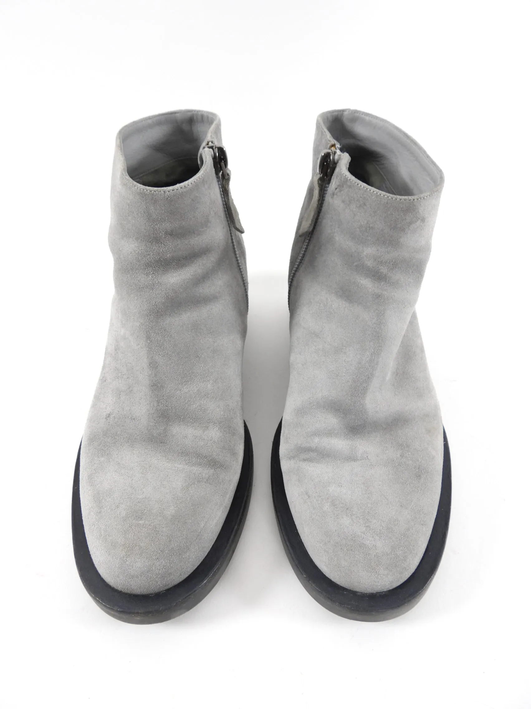 Nicholas Kirkwood Grey Suede Pearl Heel Ankle Boot - 37.5 / 7.5