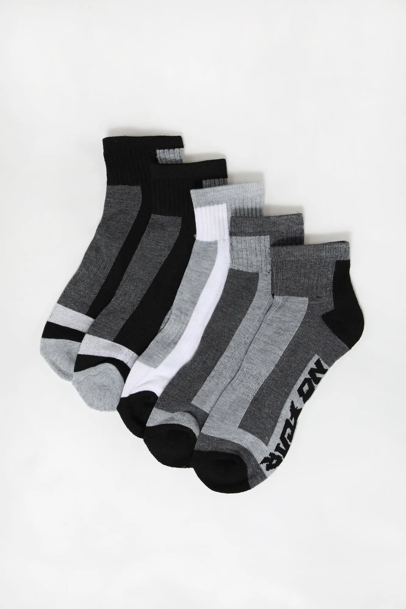 No Fear Mens 5-Pack Athletic Ankle Socks