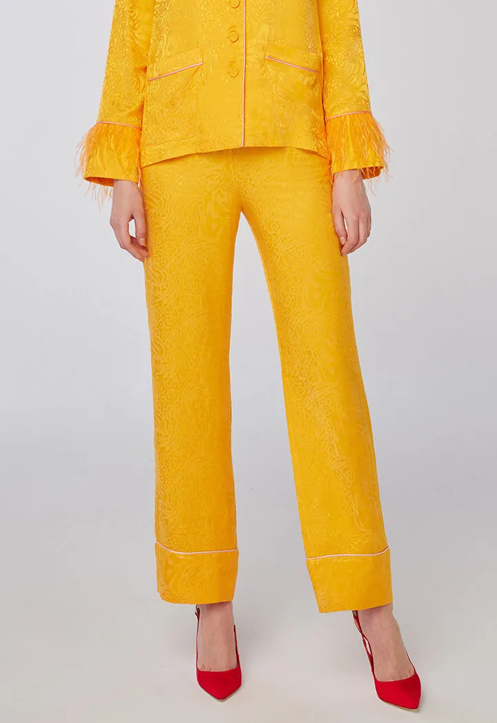 Orange Textured Trouser