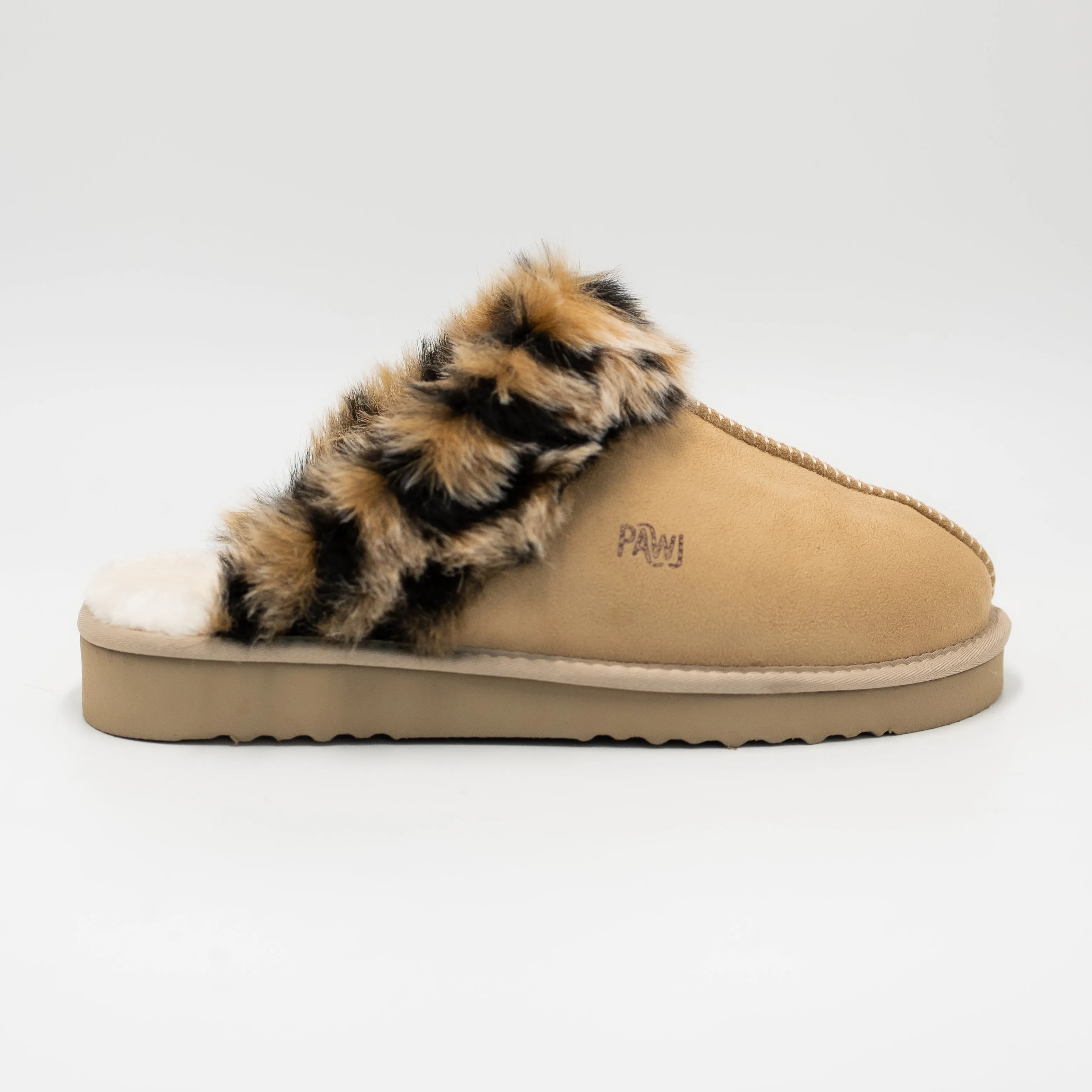 PAWJ Slippers | Tan / Wild Leopard