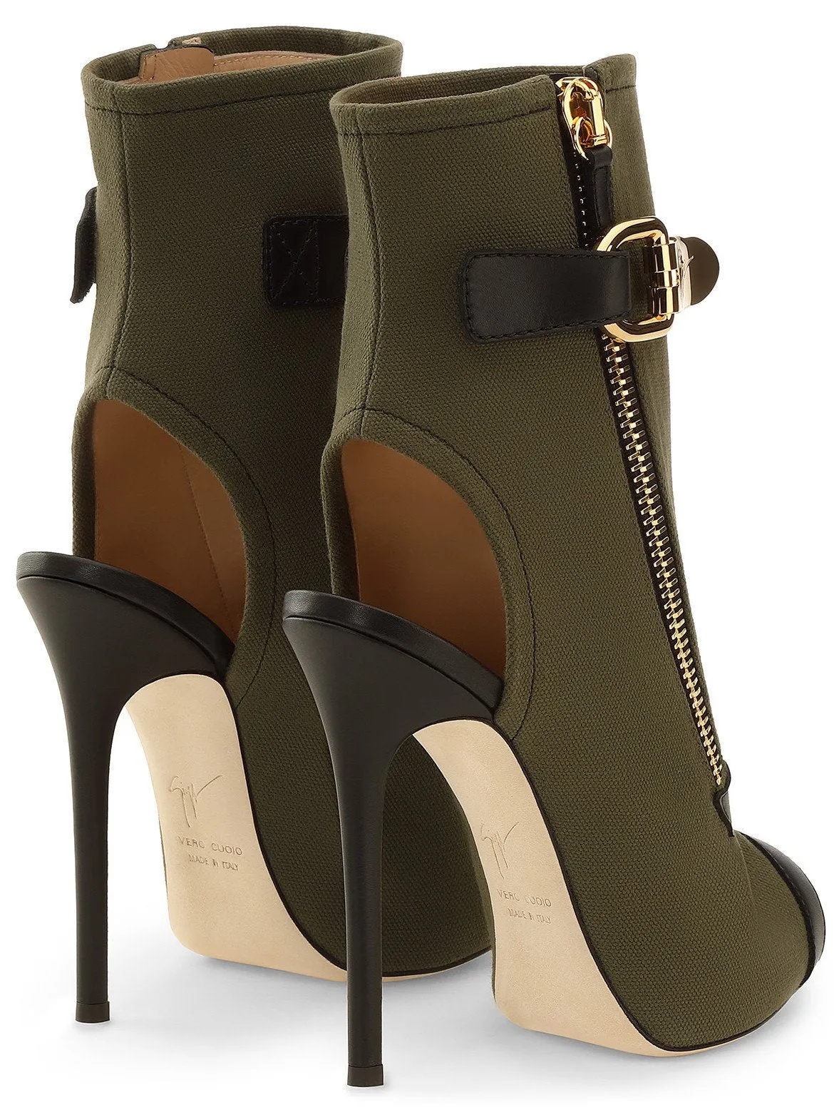 'Roxie' Leather Trimmed Canvas Bootie