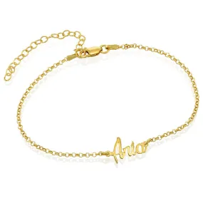 Small Script Name Ankle Bracelet Anklet