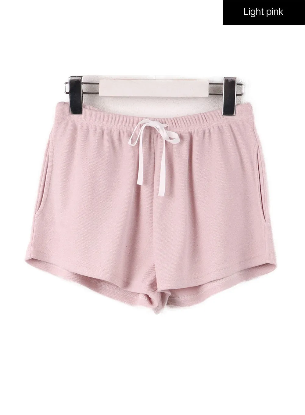 Solid Elastic Waist Shorts CF407