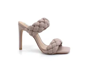 STEVE MADDEN Kenley Sandalo Tacco Intreccio Pelle Beige Taupe KENL02S1