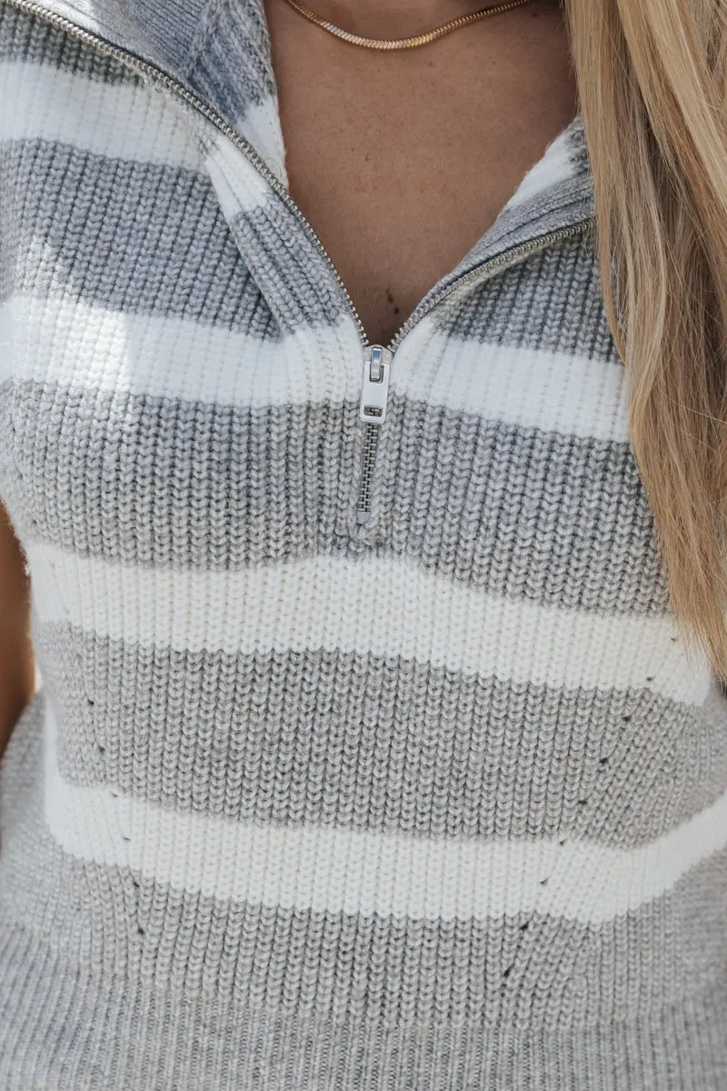 Steve Madden Marant Grey Striped Sweater