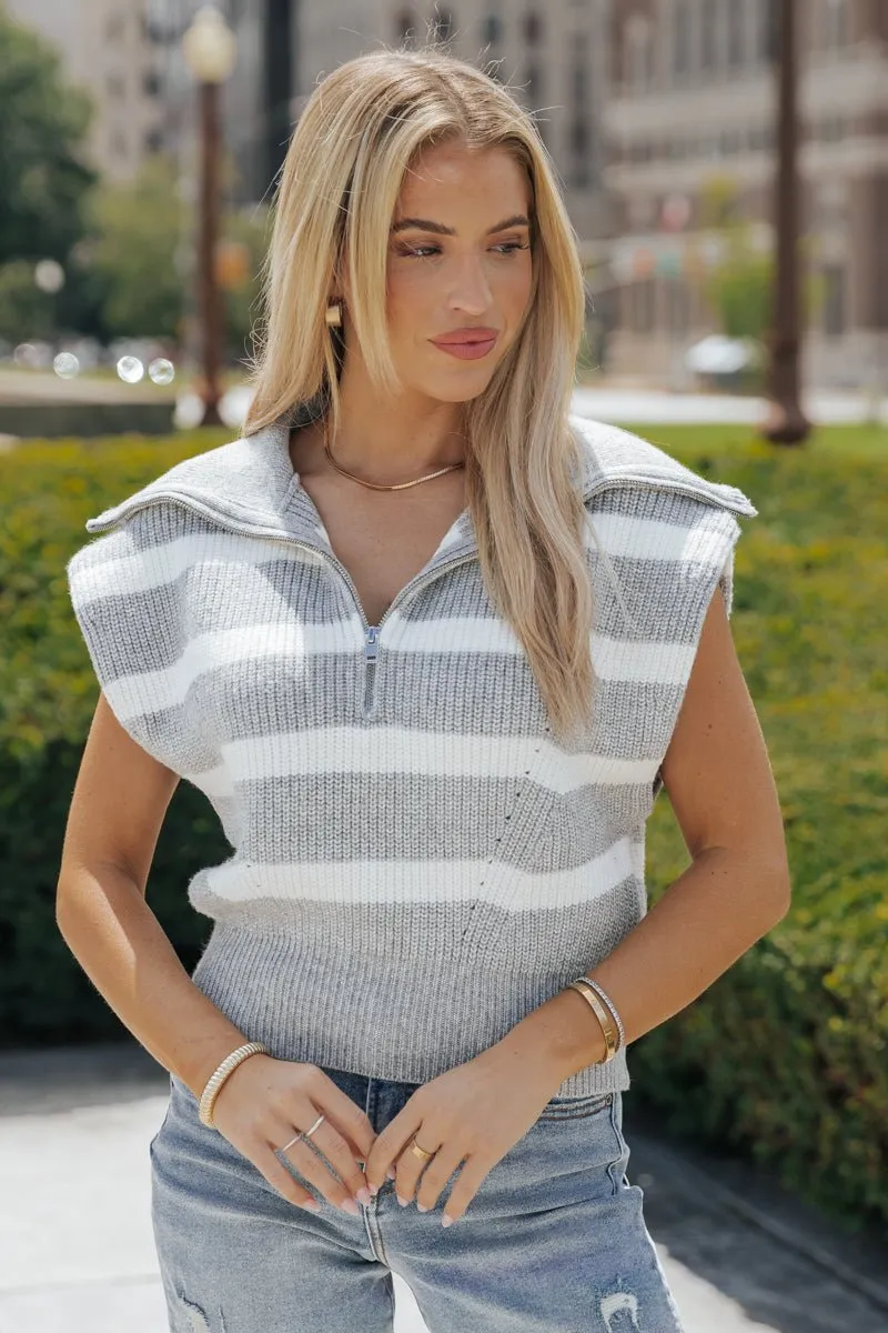 Steve Madden Marant Grey Striped Sweater