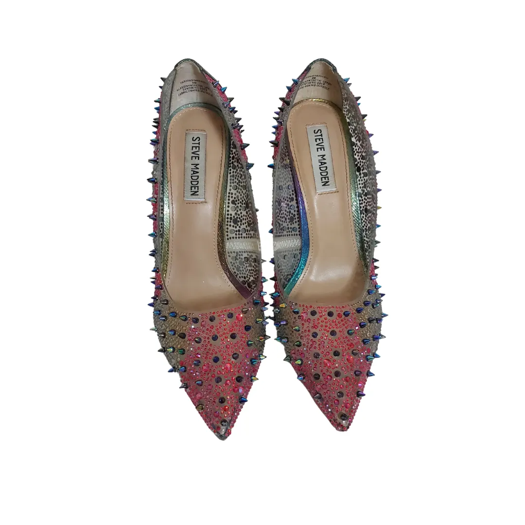 Steve Madden 'VARIOUS' Rainbow Studded Vinyl Pointed Pumps | Pre Loved |