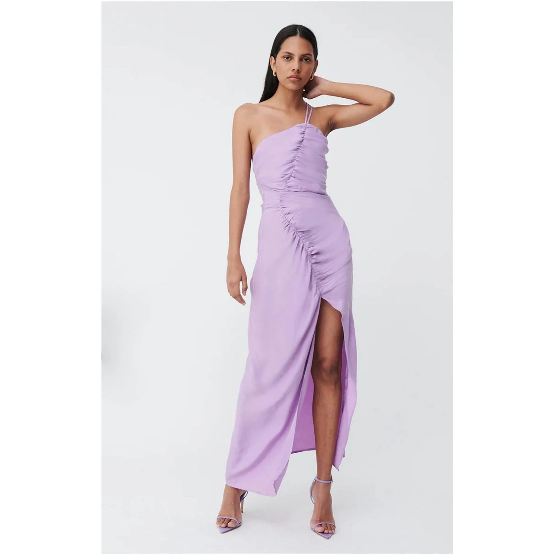 Suboo Andy Asymmetric Ruched Slip Dress