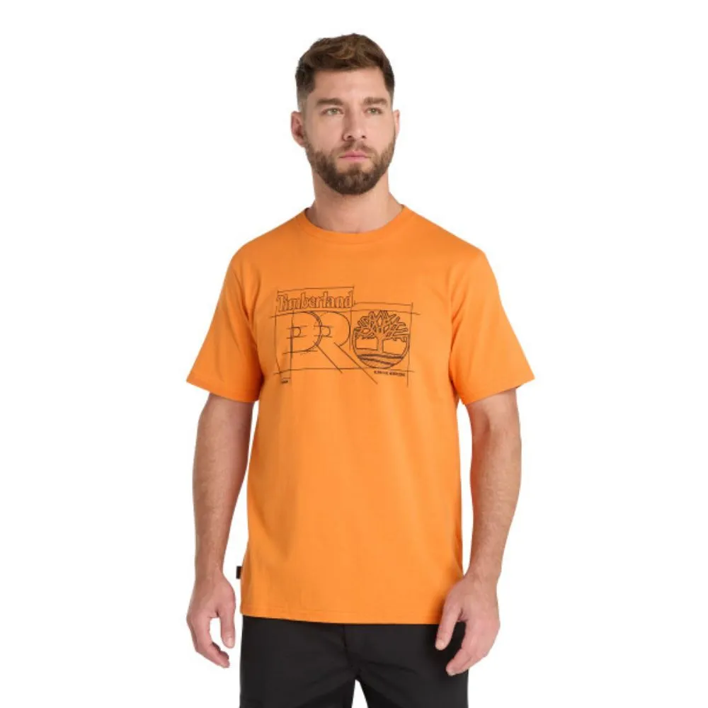 Timberland PRO Men's Short-Sleeve Innovation Pro Blueprint Work T-Shirt - Orange