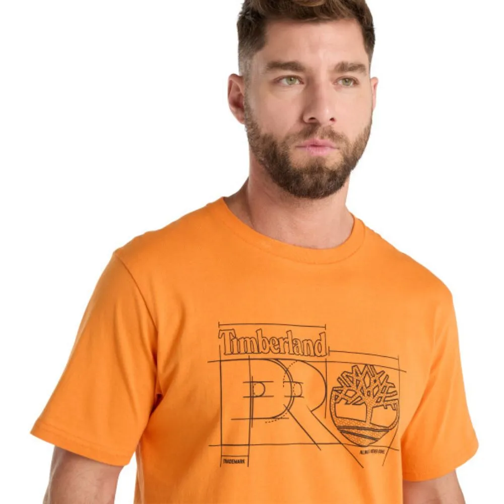 Timberland PRO Men's Short-Sleeve Innovation Pro Blueprint Work T-Shirt - Orange