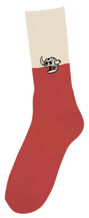 TOY MACHINE SOCKS DEAD MONSTER SPLIT MAROON