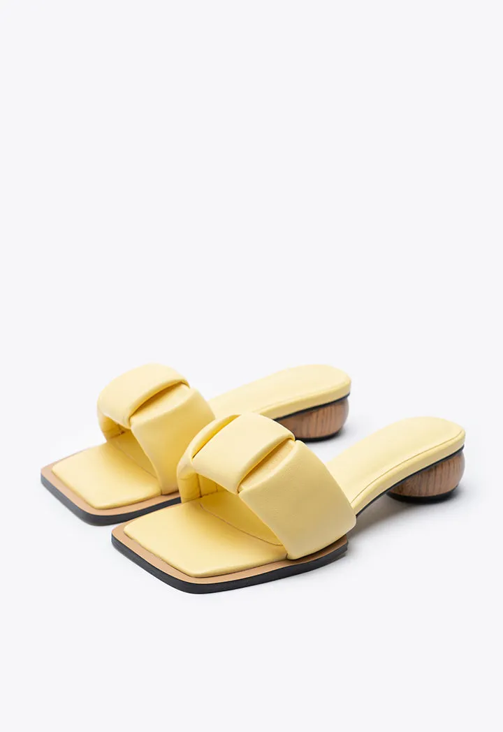 Wide Puffy Padded Band Open Toe Slide Sandals